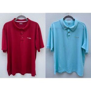 *50% OFF! 2 men’s Columbia polo shirts XL blue red